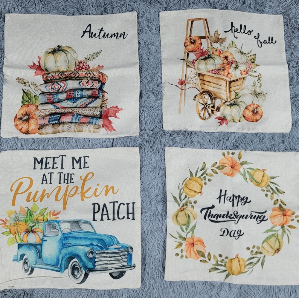 Thanksgiving pillows cover set outdoor and indoor